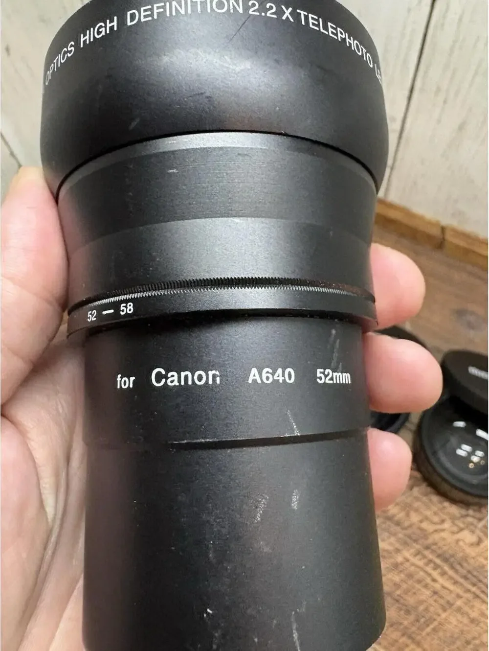 Lot 3 Japanese Lens Conversions: .43 Wide Angle 55mm & 58mm, 2.2x Telephoto 52mm